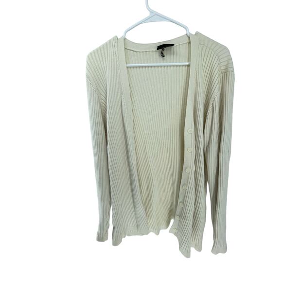 Lane Bryant Cream Ribbed Knit Button Down Cardigan Sweater Women's - Picture 1 of 5